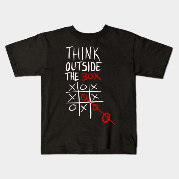 Think outside the box geeky humor gift Kids T-Shirt by BadDesignCo